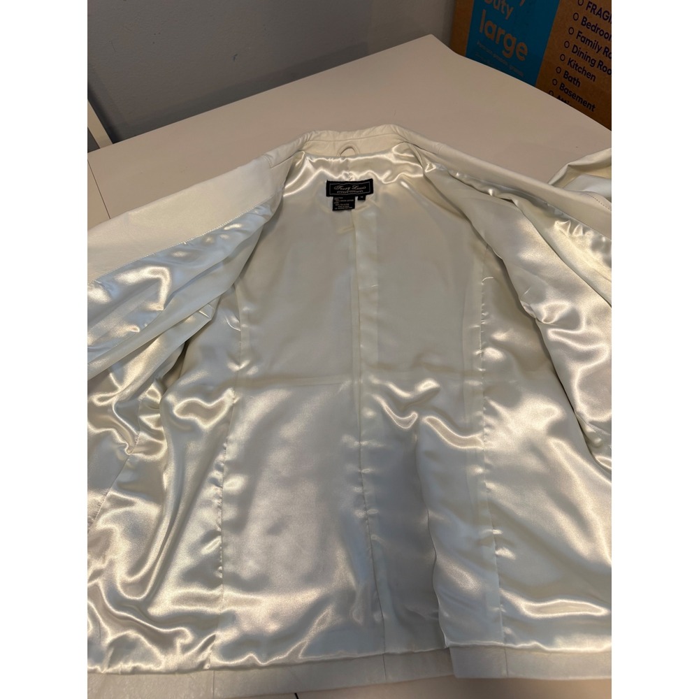 Terry Lewis Classic Luxuries Cream Leather Blazer Jacket Womens 1X Off White - Picture 8 of 16